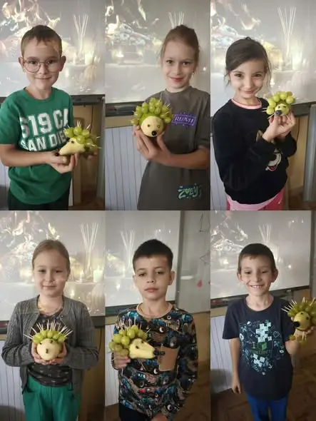 Klasa 2b promuje zdrowe nawyki: owocowe jeże i „Zdrowe Czwartki”