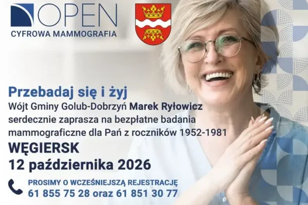 Bezpłatna mammografia w Węgiersku – 12 października mammobus przed Świetlicą Wiejską