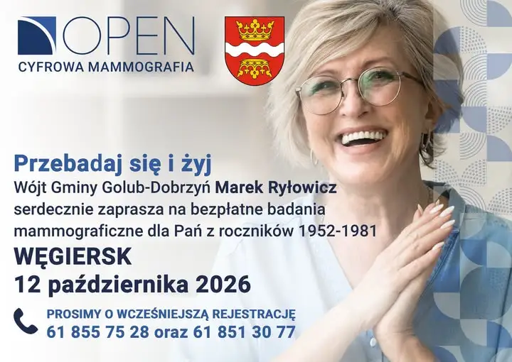 Bezpłatna mammografia w Węgiersku – 12 października mammobus przed Świetlicą Wiejską