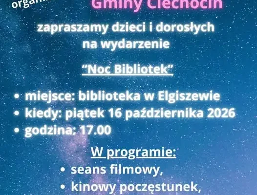 Noc Bibliotek w Ciechocinie – biblioteka zaprasza jutro o 17:00