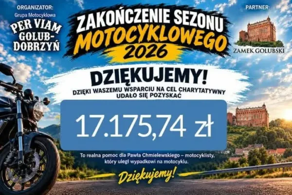 Motocykliści i lokalne społeczności zebrali ponad 17 tys. zł na rehabilitację Pawła