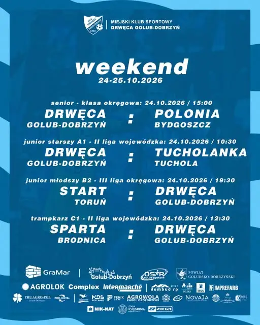 Drwęca Golub-Dobrzyń zagra z Polonią Bydgoszcz. Sponsorem meczu Aller Aqua Polska