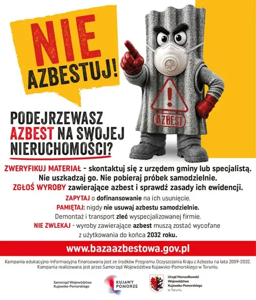 Gmina Ciechocin ostrzega mieszkańców: azbest trzeba usunąć do 2032 roku